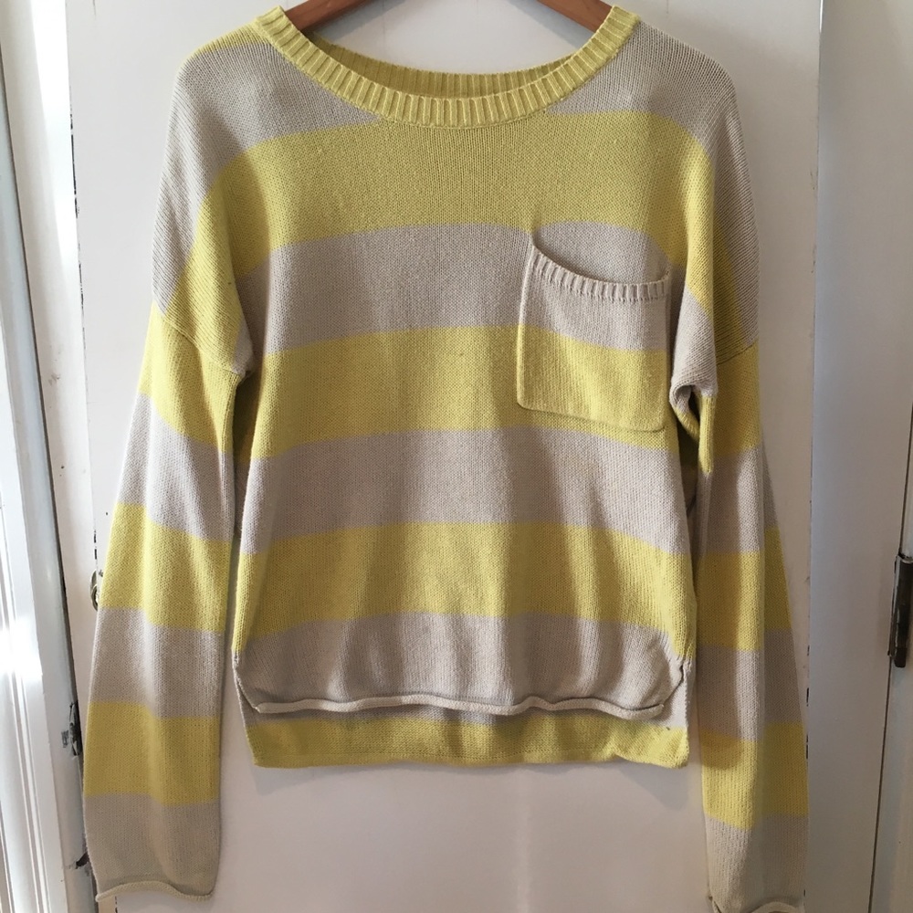 Yellow and White Stripe Urban Outfitters Sweater